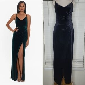 NWT Betsy & Adam Sz 8 Maritza Black Velvet Dark Romance Holiday Party Dress Xmas